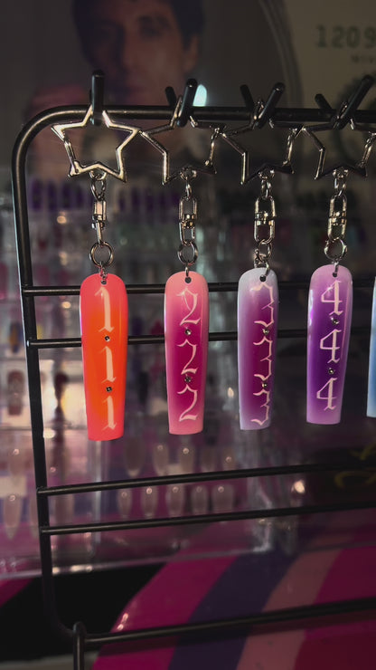 Angel Number Nail Keychain